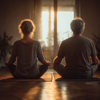 Szenior csoport jóga óra természetes környezetben